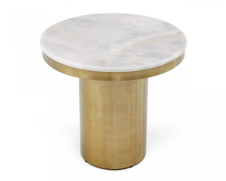 Vig Furniture - Modrest Rocky - Glam White & Gold End Table - Vggmm-Et-1360A