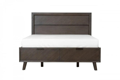 Vig Furniture - Modrest Roger - Mid-Century Acacia Bed - Vgwdroger-Brn-Bed