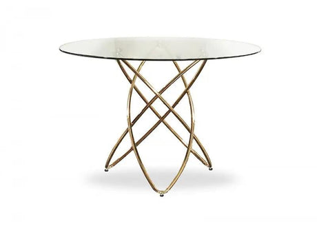 Vig Furniture - Modrest Rosario Modern Round Rosegold Dining Table - Vgvct8979