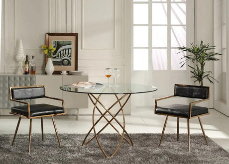 Vig Furniture - Modrest Rosario Modern Round Rosegold Dining Table - Vgvct8979