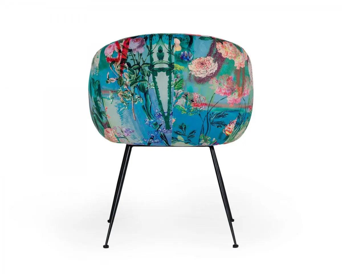 Vig Furniture - Modrest Roxann - Contemporary Floral Velvet Dining Chair - Vgeumc-9292Ch-A