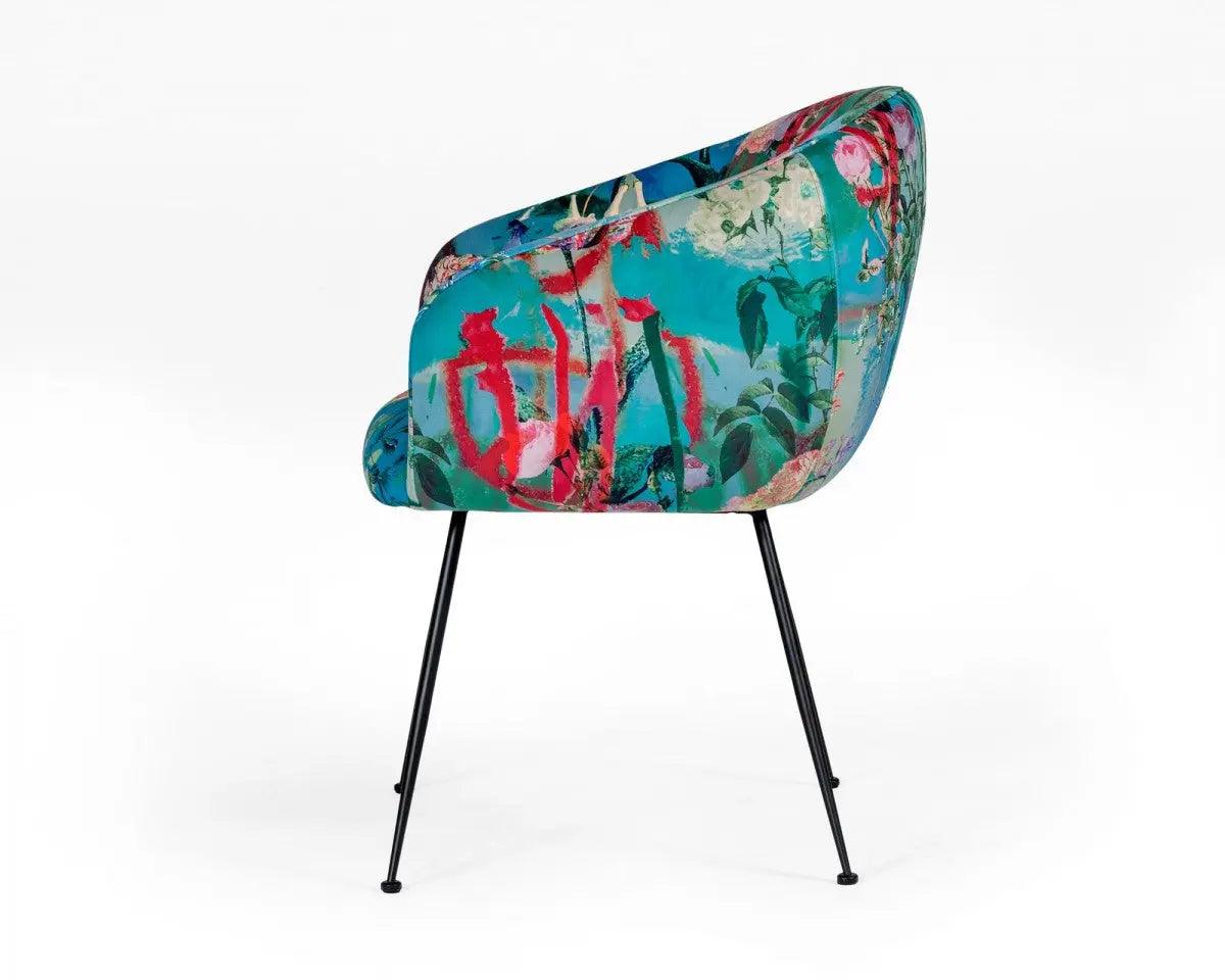 Vig Furniture - Modrest Roxann - Contemporary Floral Velvet Dining Chair - Vgeumc-9292Ch-A