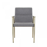 Vig Furniture - Modrest Sabri Contemporary Grey & Antique Brass Arm Dining Chair - Vggaga-6580Ch-Gry