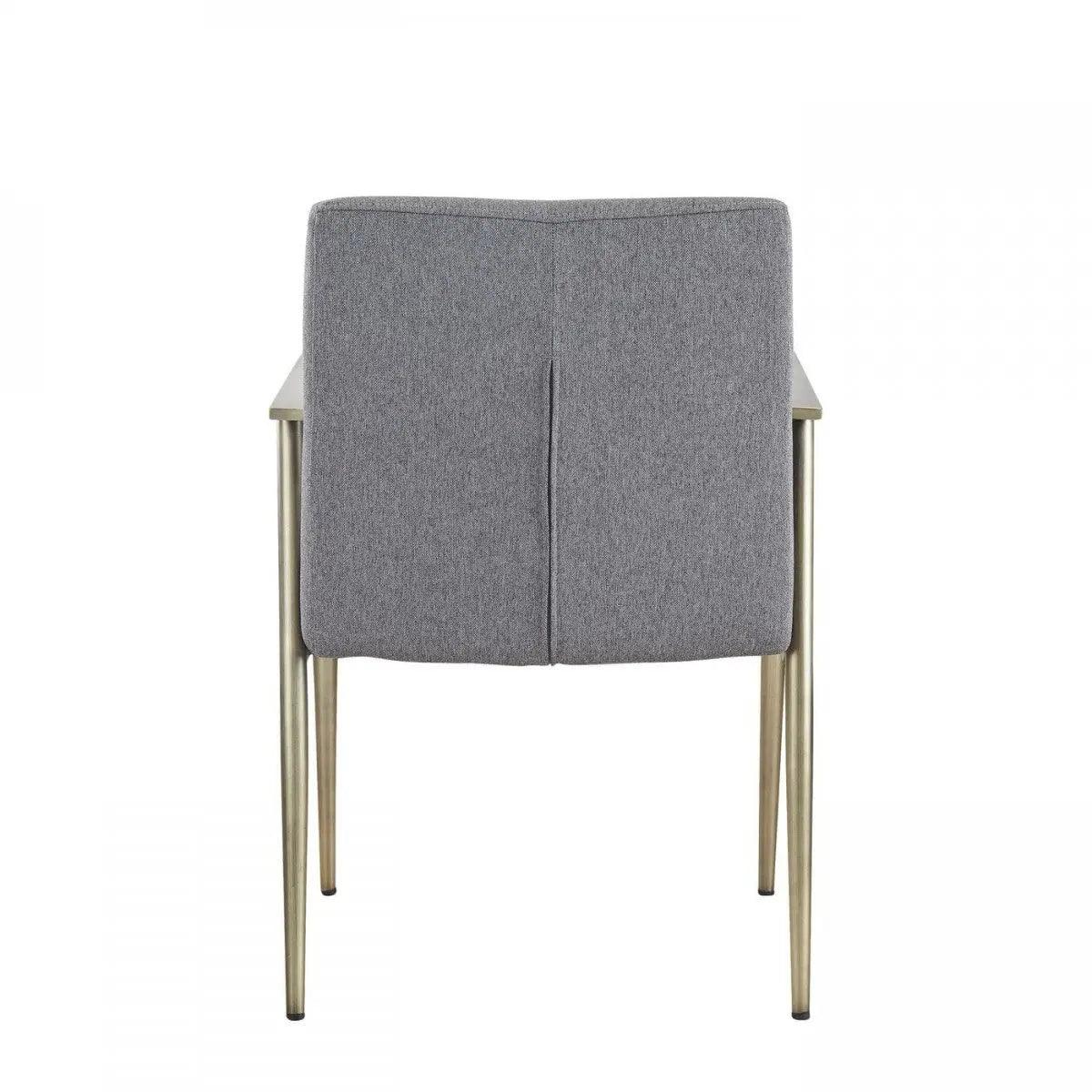 Vig Furniture - Modrest Sabri Contemporary Grey & Antique Brass Arm Dining Chair - Vggaga-6580Ch-Gry