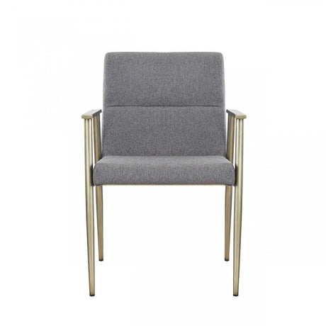 Vig Furniture - Modrest Sabri Contemporary Grey & Antique Brass Arm Dining Chair - Vggaga-6580Ch-Gry