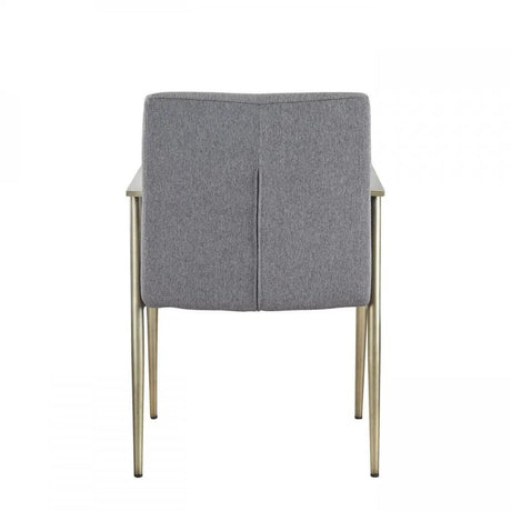 Vig Furniture - Modrest Sabri Contemporary Grey & Antique Brass Arm Dining Chair - Vggaga-6580Ch-Gry