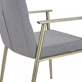 Vig Furniture - Modrest Sabri Contemporary Grey & Antique Brass Arm Dining Chair - Vggaga-6580Ch-Gry