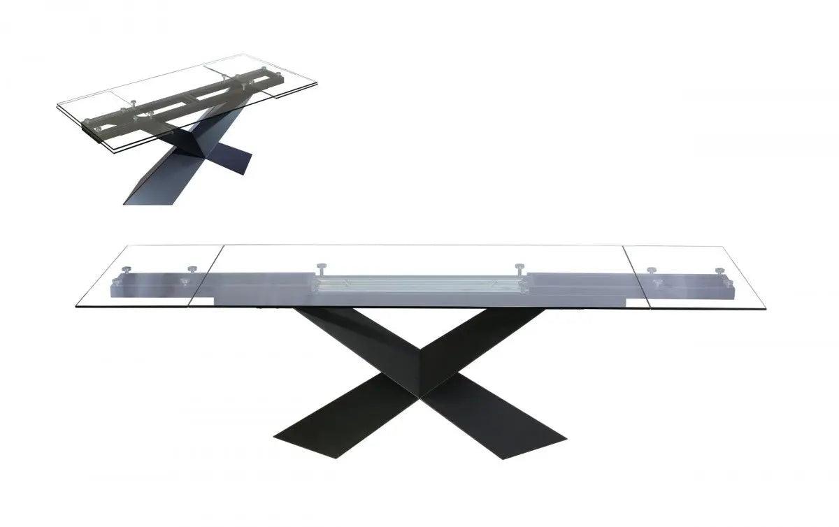 Vig Furniture - Modrest Scott Modern Extendable Glass Dining Table - Vgnsgd8782-Brn-Dt