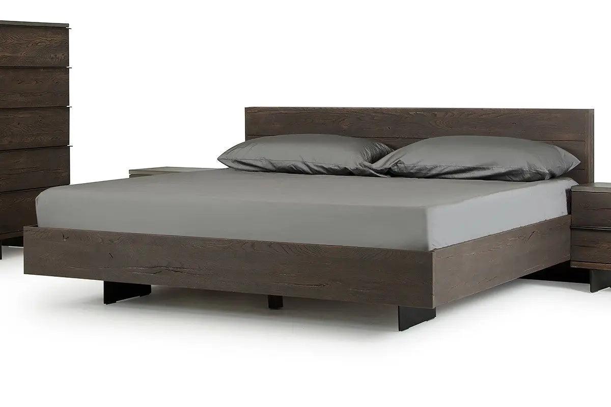 Vig Furniture - Modrest Selma Modern Dark Aged Oak Queen Bed - Vgedselma-Bed-Q