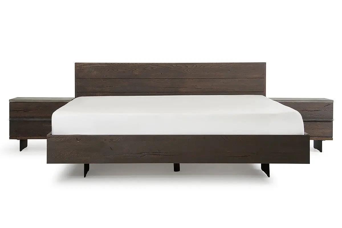 Vig Furniture - Modrest Selma Modern Dark Aged Oak Queen Bed - Vgedselma-Bed-Q