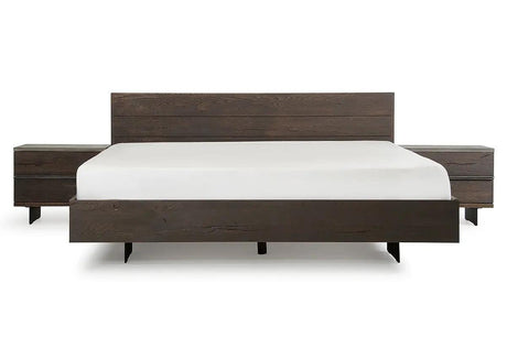 Vig Furniture - Modrest Selma Modern Dark Aged Oak Queen Bed - Vgedselma-Bed-Q