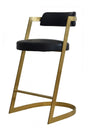 Modrest Shandra Black Pleather Gold Counter Stool Vgrhrhs-Cs-220-Pu-Blk-Bs