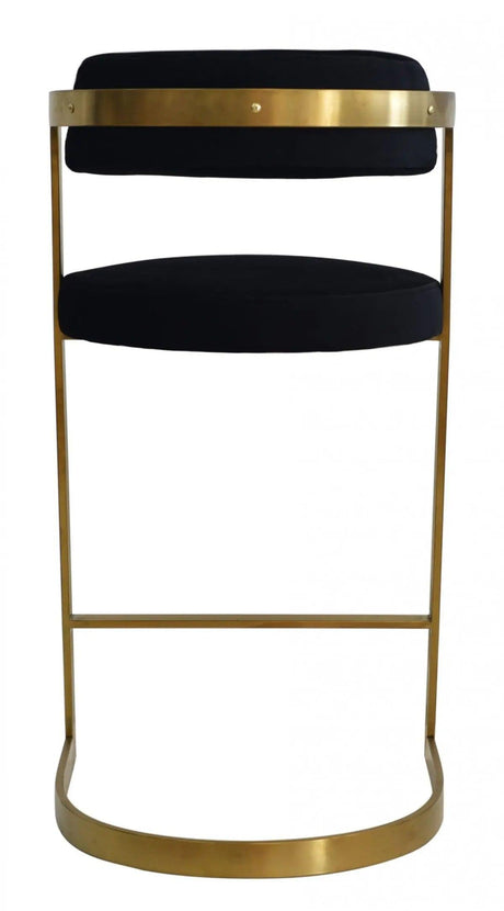 Vig Furniture - Modrest Shandra Black Velvet Gold Counter Stool - Vgrhrhs-Cs-220-Fb-Blk-Bs