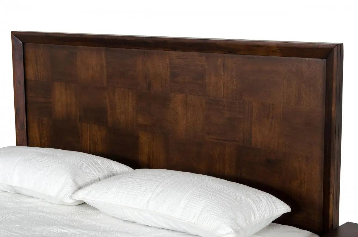 Vig Furniture - Modrest Shane - Modern Acacia & Brass Bed - Vgnxshane-Bed