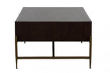 Vig Furniture - Modrest Shane Modern Acacia & Brass Coffee Table - Vgnxmemphis-Aca-Ct