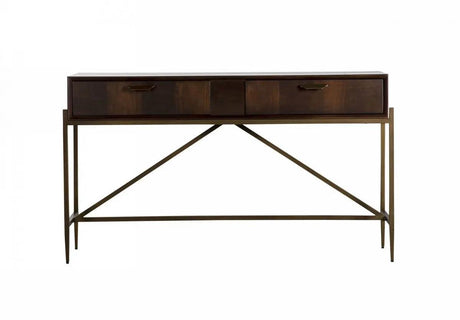 Vig Furniture - Modrest Shane - Modern Acacia & Brass Console Table - Vgnx-Memphis-20181