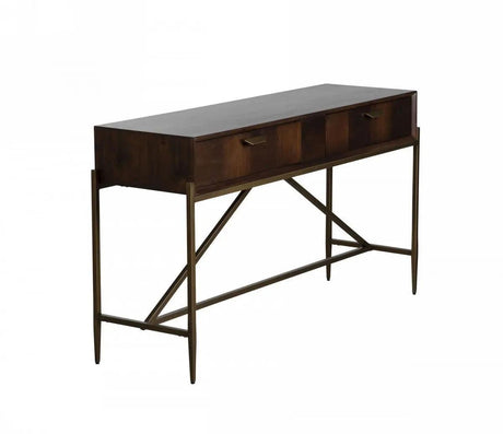 Vig Furniture - Modrest Shane - Modern Acacia & Brass Console Table - Vgnx-Memphis-20181