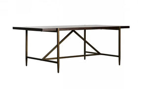 Modrest Shane Modern Acacia & Brass Dining Table Vgnx-Memphis-20179