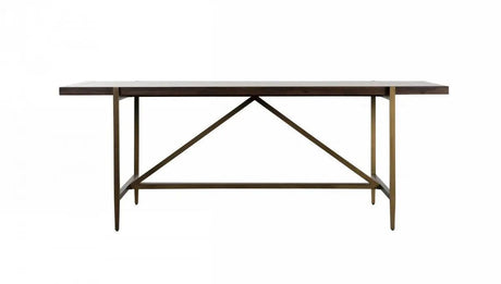 Modrest Shane Modern Acacia & Brass Dining Table Vgnx-Memphis-20179