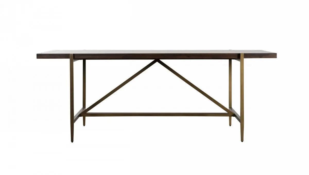 Vig Furniture - Modrest Shane - Modern Acacia & Brass Dining Table - Vgnx-Memphis-20179