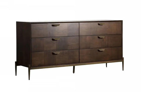 Vig Furniture - Modrest Shane - Modern Acacia & Brass Dresser - Vgnx-Memphis-20180