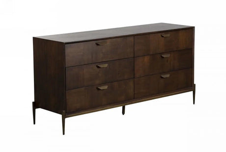 Vig Furniture - Modrest Shane - Modern Acacia & Brass Dresser - Vgnx-Memphis-20180