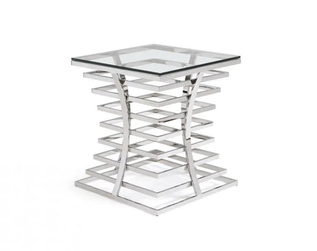 Vig Furniture - Modrest Snyder Modern Square Glass End Table - Vgvcet855