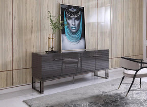 Modrest Splendor Grey High Gloss Slatted Buffet Vgvcg20256-Gry-Buf