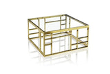 Vig Furniture - Modrest Stephen - Modern Glass & Gold Stainless Steel Square Coffee Table - Vghb-341E-Gld