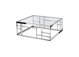 Vig Furniture - Modrest Stephen - Modern Glass & Stainless Steel Square Coffee Table - Vghb-341E