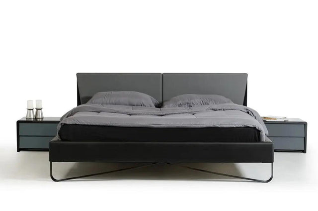 Vig Furniture - Modrest Stone Modern Grey & Black Bed - Vgwcvb01