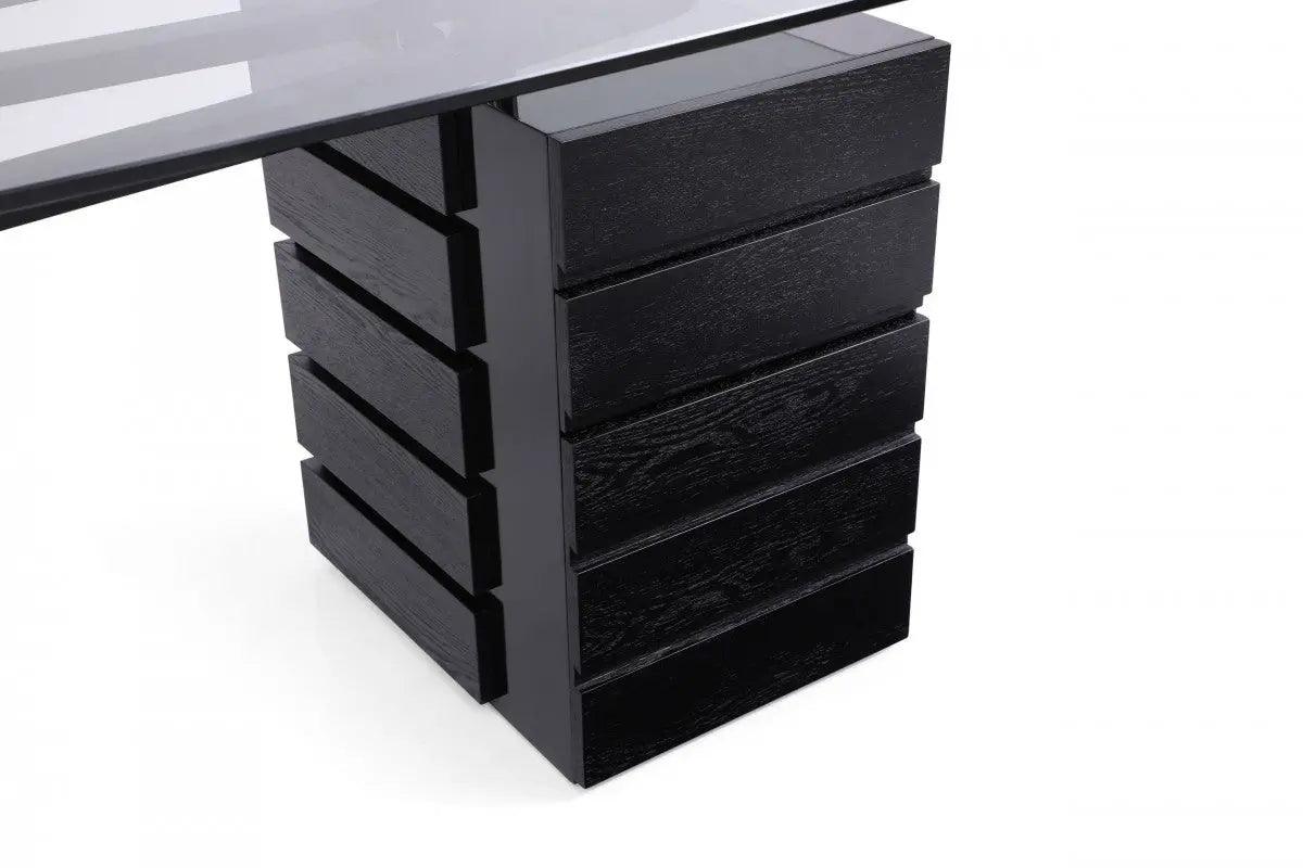 Vig Furniture - Modrest Suffolk - Contemporary Black Ash Desk - Vgvcbt001-Blk