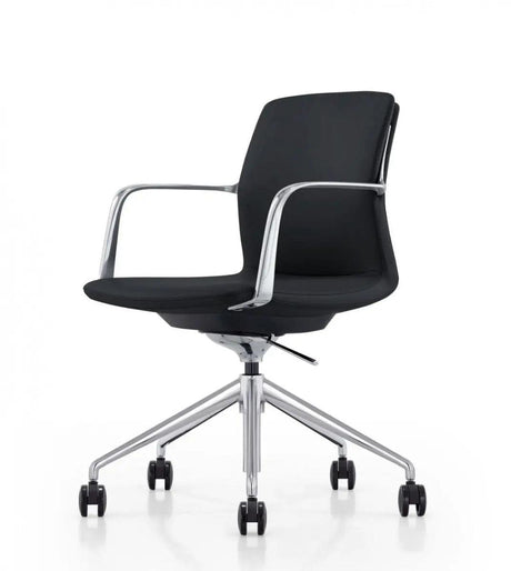 Vig Furniture - Modrest Sundar Modern White Mid Back Conference Office Chair - Vgfufk004-B11-Blk-Oc