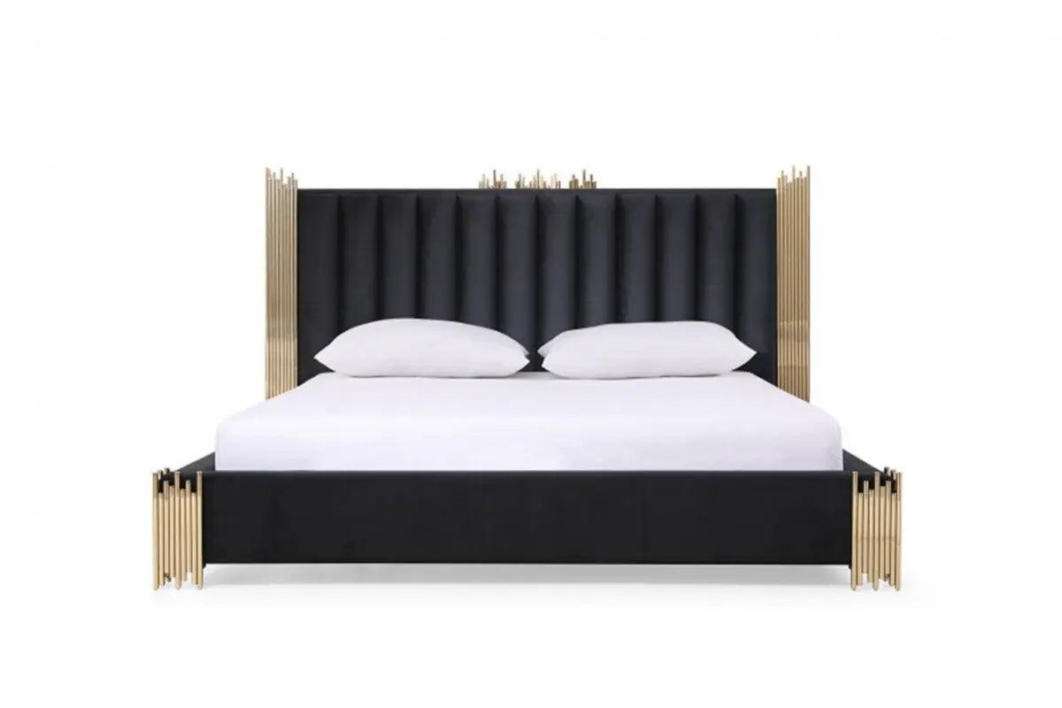 Vig Furniture - Modrest Token Modern Black & Gold Bed - Vgvcbd815-Bed