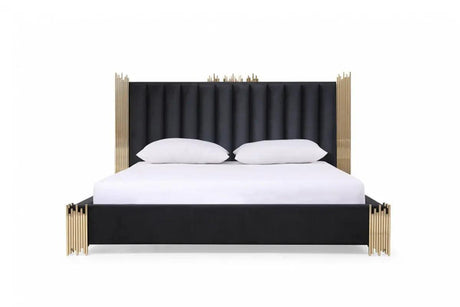 Vig Furniture - Modrest Token Modern Black & Gold Bedroom Set - Vgvcbd815-Set