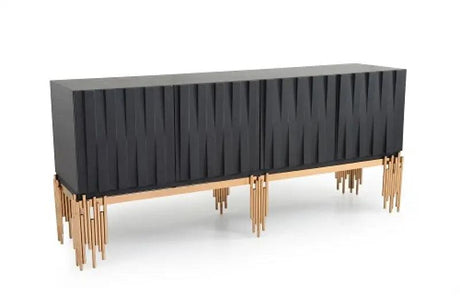 Vig Furniture - Modrest Token Modern Black & Rosegold Buffet - Vgvcg816