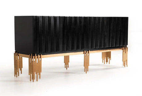 Vig Furniture - Modrest Token Modern Black & Rosegold Buffet - Vgvcg816