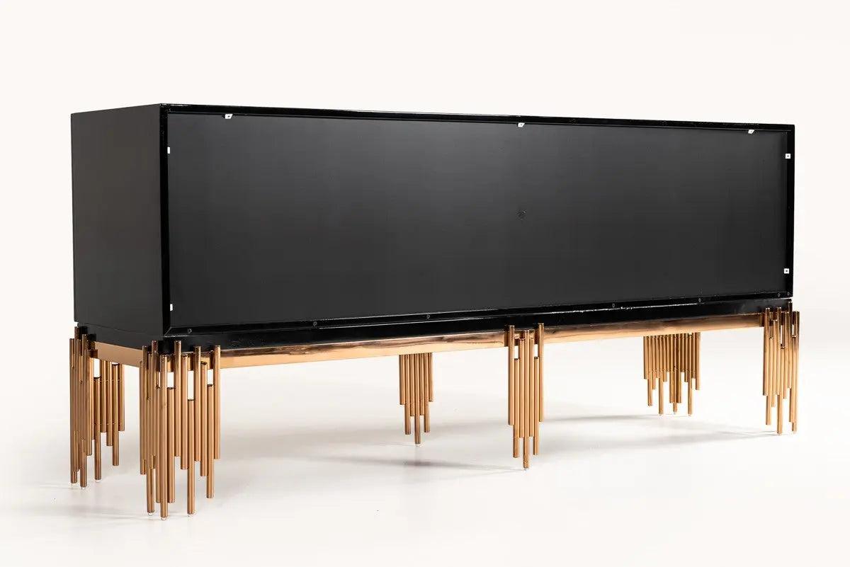 Vig Furniture - Modrest Token Modern Black & Rosegold Buffet - Vgvcg816