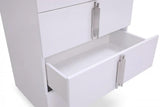 Vig Furniture - Modrest Token - Modern Glossy White & Stainless Steel Chest - Vgvcj815-5H-Wht-3-3