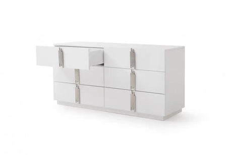 Vig Furniture - Modrest Token - Modern White & Stainless Steel Bedroom Set - Vgvcbd815-Set-Wht