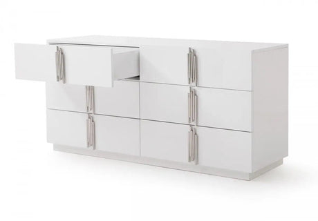 Vig Furniture - Modrest Token - Modern White & Stainless Steel Dresser - Vgvcj815-Wht-Drs