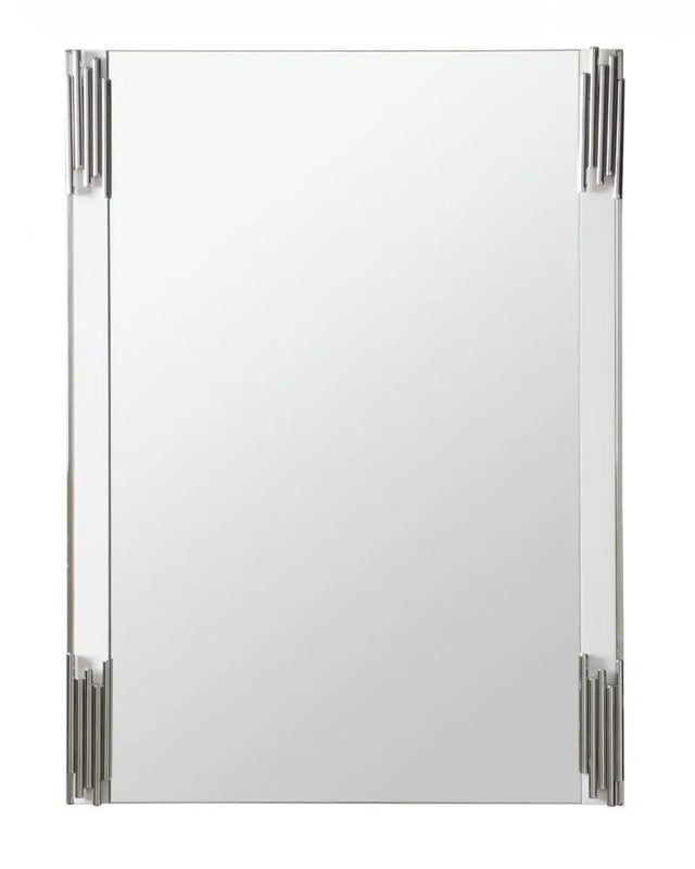 Vig Furniture - Modrest Token - Modern White & Stainless Steel Mirror - Vgvcj815-Wht-Mir