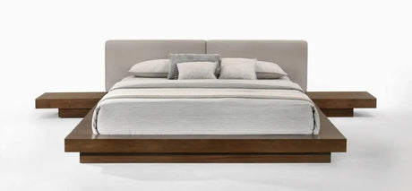 Vig Furniture - Modrest Tokyo - Contemporary Walnut And Grey Platform Bed - Vgmabr-90-Wal-Gray