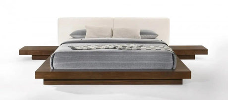 Vig Furniture - Modrest Tokyo - Contemporary Walnut And White Platform Bed - Vgmabr-90-Wal-Wht