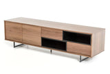 Vig Furniture - Modrest Torlonia Modern Walnut & Black Tv Stand - Vgbbmf1311A