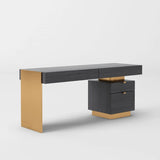 Vig Furniture - Modrest Trahan Modern Grey Elm & Gold Office Desk - Vgbbmq2101-Gry-Desk