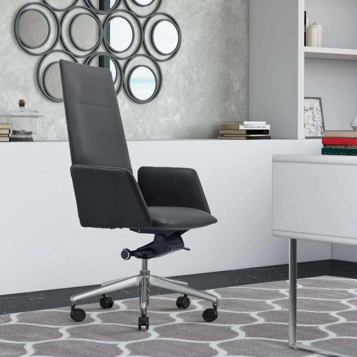 Vig Furniture - Modrest Tricia Modern Black High Back Executive Office Chair - Vgfua1911-Blk-Oc