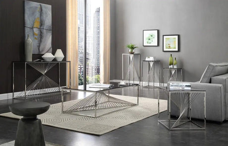 Vig Furniture - Modrest Trinity Modern Glass & Stainless Steel Coffee Table - Vgvcct8618-L