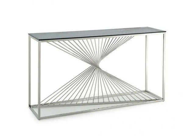 Vig Furniture - Modrest Trinity Modern Glass & Stainless Steel Console Table - Vgvck8618