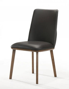 Modrest Utah Modern Walnut And Brown Eco-Leather Dining ChairSet Of 2 Vgmami-973